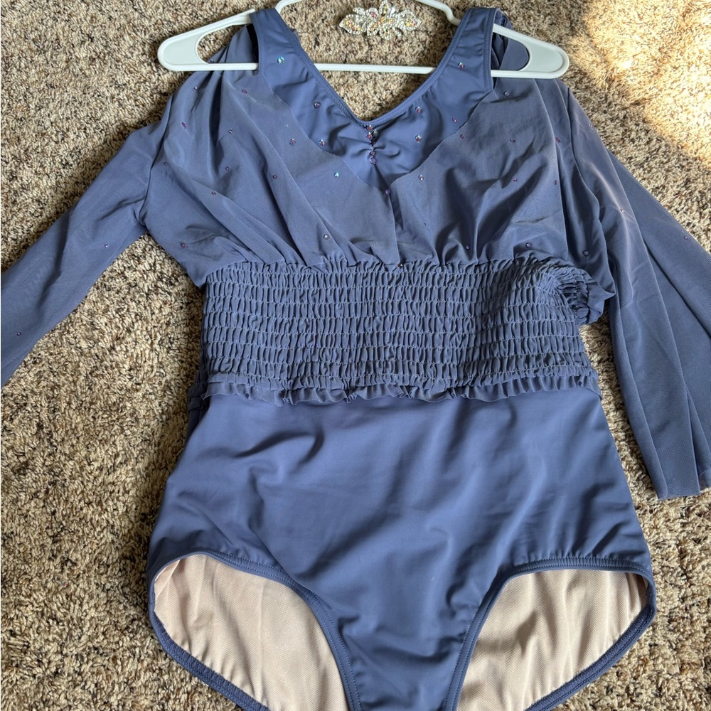 Blue Long Sleeve Leotard